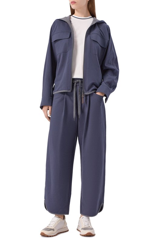 Хлопковая толстовка Brunello Cucinelli MH827S0506 Синий  MH827S0506 Фото 2