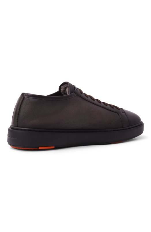 Кожаные кеды Cleanic Santoni MBCG21533NEAPECE Коричневый  MBCG21533NEAPECE Фото 5