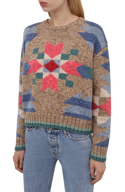 Свитер из хлопка и шерсти POLO RALPH LAUREN разноцветного цвета по цене 42700 руб., арт. 211843146, фото 3 Свитер из хлопка и шерсти POLO RALPH LAUREN, арт. 211843146, фото 3