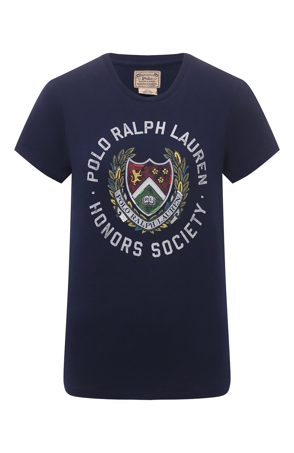 Хлопковая футболка POLO RALPH LAUREN синего цвета по цене 12050 руб., арт. 211814462, фото 1 Хлопковая футболка POLO RALPH LAUREN, арт. 211814462, фото 1