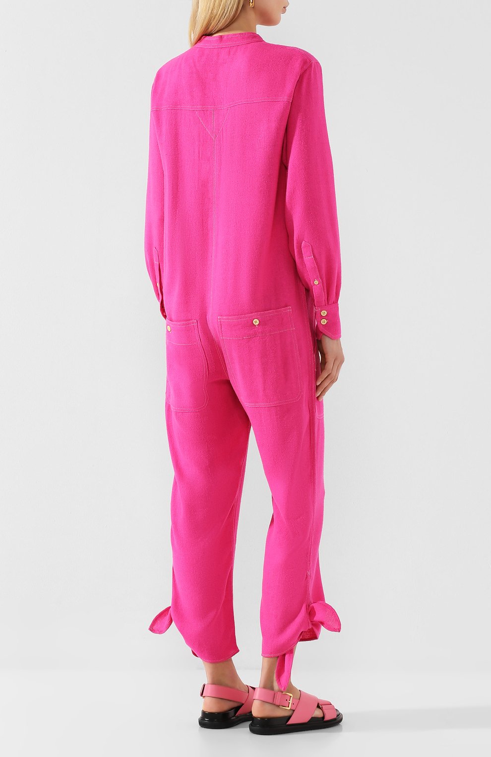 Шелковый комбинезон ISABEL MARANT розового цвета по цене 83750 руб., арт. CB0276-20E020I/TACAIA, фото 4 Шелковый комбинезон ISABEL MARANT, арт. CB0276-20E020I/TACAIA, фото 4