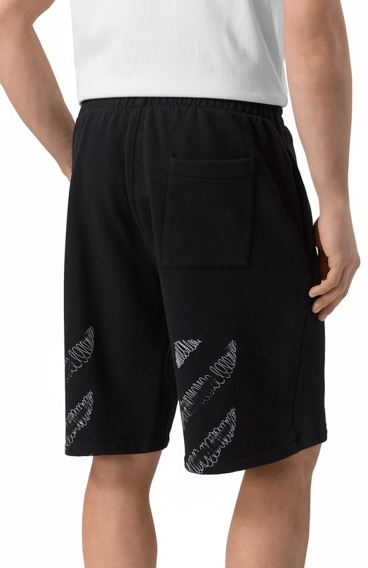 Хлопковые шорты Off-White 0MCI013F25FLE007 Чёрный  0MCI013F25FLE007 Фото 4
