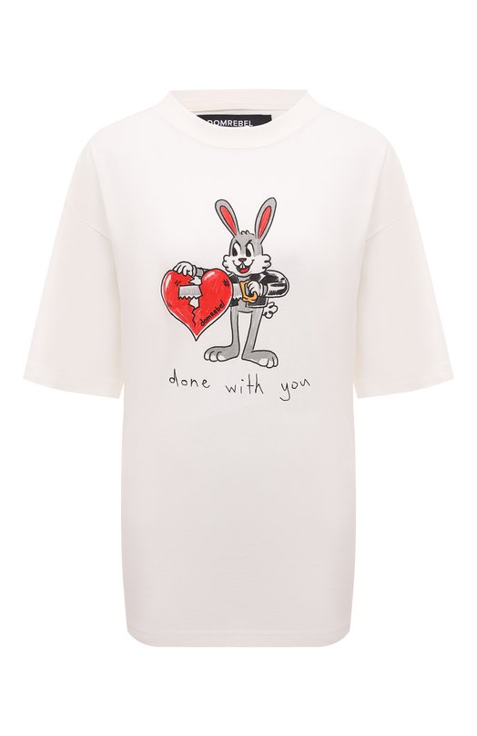 Хлопковая футболка DOMREBEL BREAKUP/T-SHIRT Белый BREAKUP/T-SHIRT