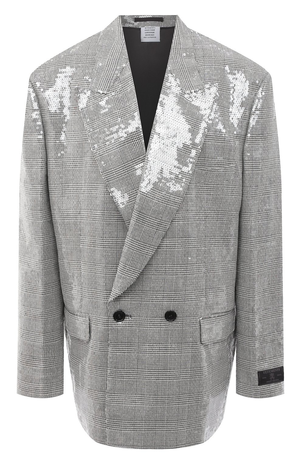 Жакет с пайетками VETEMENTS, арт. WAH21JA022 1502/TRANSPARENT, фото 1