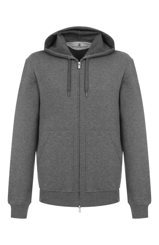 Хлопковая толстовка Brunello Cucinelli MW8639069G Серый MW8639069G