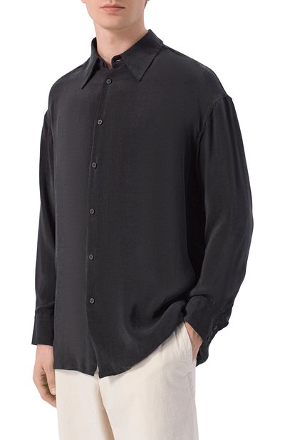 Рубашка NEVER ENOUGH черного цвета по цене 44100 руб., арт. 2B6M075-148/MSL019 NP W121, фото 3 Рубашка NEVER ENOUGH, арт. 2B6M075-148/MSL019 NP W121, фото 3