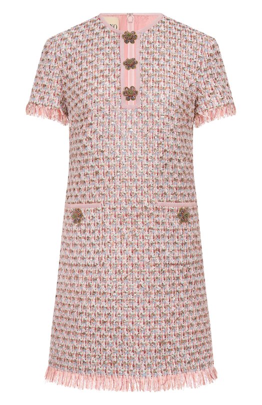 Твидовое платье Valentino 7B3VADW5/9E5 Розовый 7B3VADW5/9E5