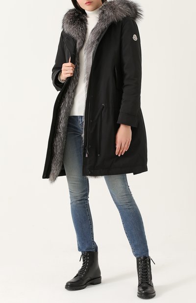Пуховая парка с меховой отделкой MONCLER, арт. C2-093-49877-15-57136, фото 2