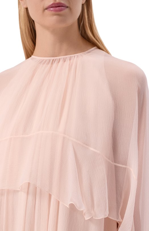 Шелковое платье Chloé CH26SR089001 Розовый  CH26SR089001 Фото 4