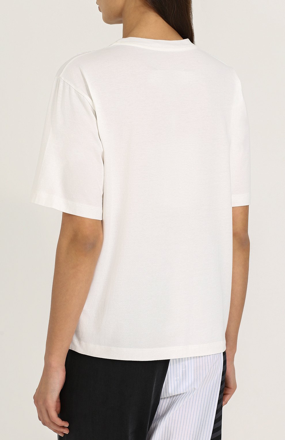 Хлопковая футболка свободного кроя с круглым вырезом MM6, арт. S32GC0469/S21058, фото 4