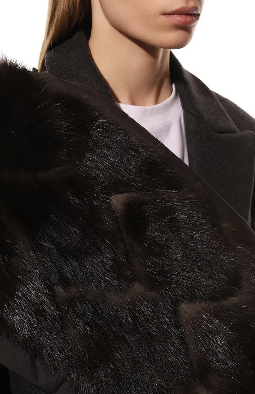 Двусторонний шарф из меха соболя Black Sable BS-004SL Серый  BS-004SL Фото 3