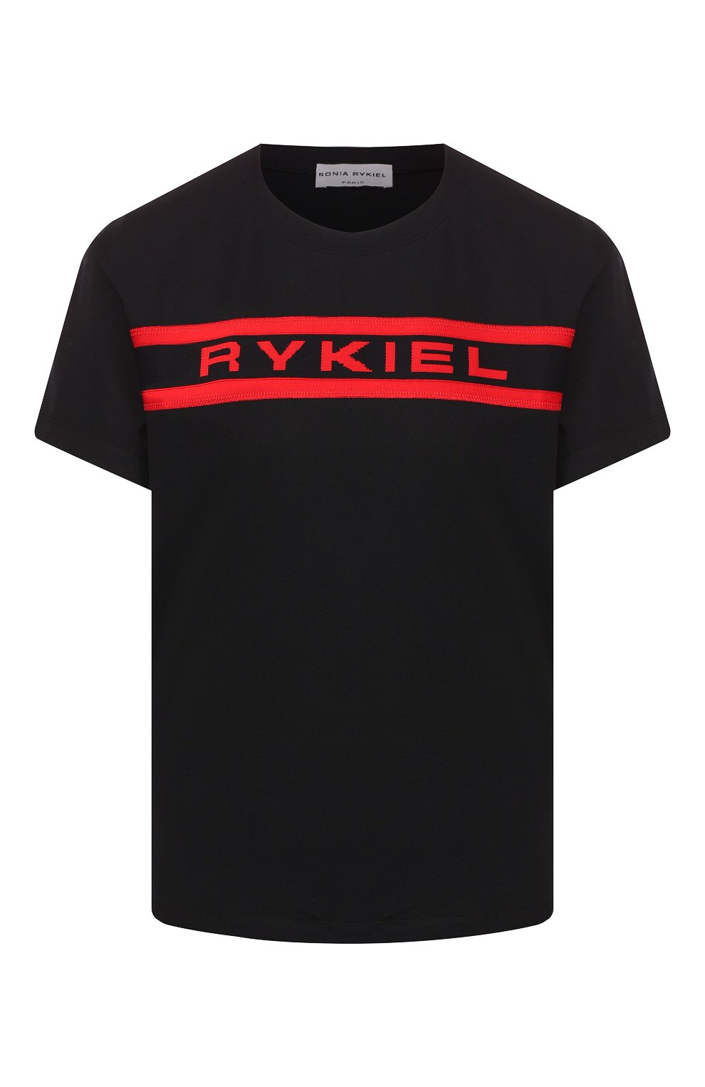 Хлопковая футболка SONIA RYKIEL черного цвета по цене 18900 руб., арт. 13515018-HA, фото 1 Хлопковая футболка SONIA RYKIEL, арт. 13515018-HA, фото 1