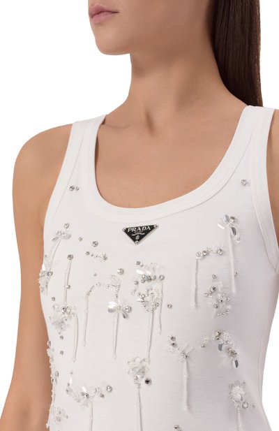 Хлопковая майка PRADA, арт. 39546R/13X6, фото 5