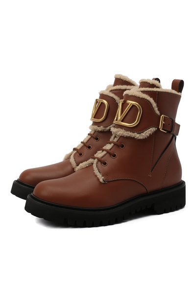 Кожаные ботинки vlogo signature VALENTINO, арт. UW0S0Q03/JVA, фото 1