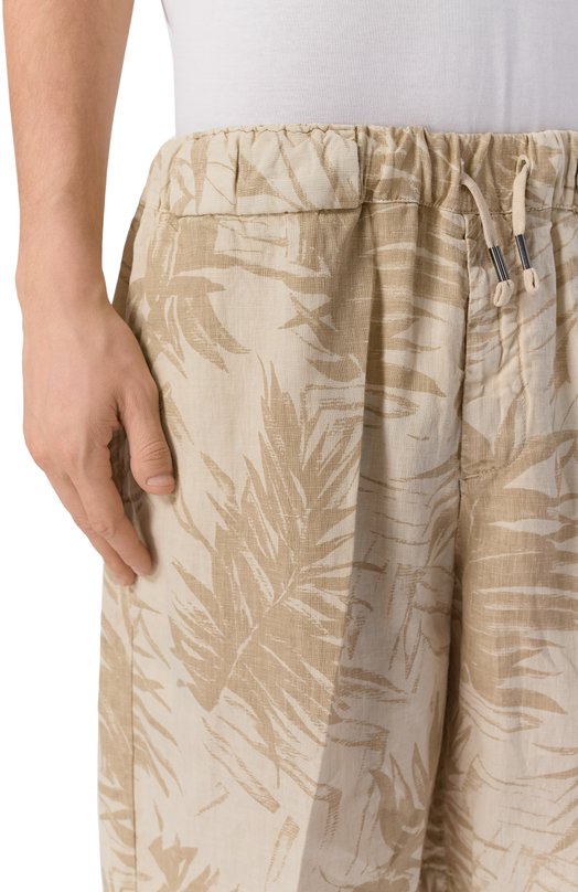 Льняные шорты InLinum PAJAMA C0RT0/TR0PICAL Бежевый  PAJAMA C0RT0/TR0PICAL Фото 5