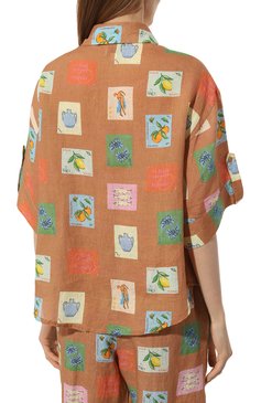 Женский льняная рубашка PALM NOOSA бежевого цвета, арт. MIRAGE SHIRT | Фото 4 (Драгоценные камни: Проставлено; Рукава: 3/4; Материал сплава: Проставлено; Материал внешний: Лен; Длина (для топов): Стандартные; Стили: Кэжуэл; Кросс-КТ: Пляж)