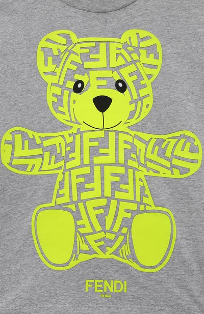 Хлопковая футболка FENDI серого цвета по цене 25750 руб., арт. JUI144/7AJ/4-6, фото 3 Хлопковая футболка FENDI, арт. JUI144/7AJ/4-6, фото 3