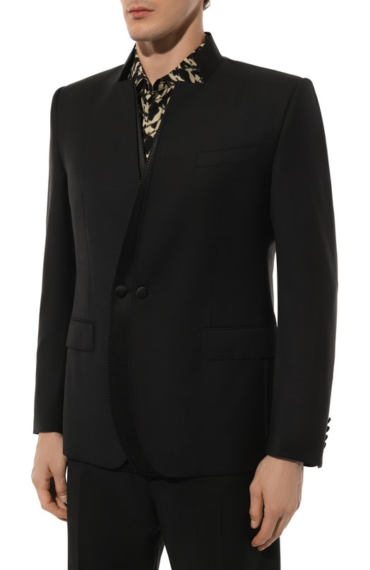 Шерстяной пиджак Dolce & Gabbana G2UH4T/FU21E Чёрный  G2UH4T/FU21E Фото 4