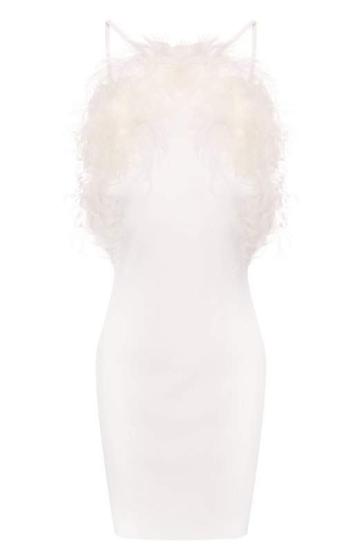 Платье с отделкой перьями The Attico 260WCA00468/PLL088FS Белый 260WCA00468/PLL088FS