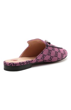 Женские текстильные сабо princetown GUCCI розового цвета, арт. 663670/9SF10 | Фото 4 (Материал внешний: Текстиль; Материал внутренний: Натуральная кожа; Подошва: Плоская; Каблук тип: Устойчивый; Каблук высота: Без каблука)
