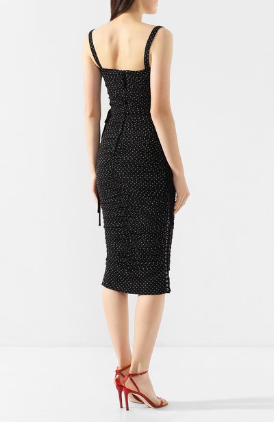 Шелковое платье DOLCE & GABBANA черно-белого цвета по цене 309000 руб., арт. F69Q4T/FSASB, фото 4 Шелковое платье DOLCE & GABBANA, арт. F69Q4T/FSASB, фото 4