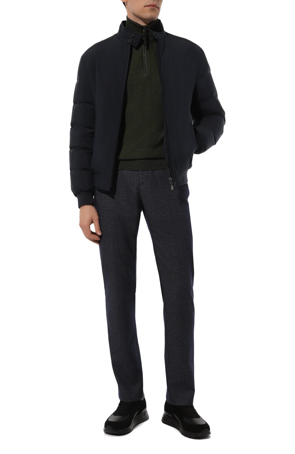 Джемпер из шерсти и хлопка BOGNER хаки цвета по цене 39500 руб., арт. 88482807, фото 2 Джемпер из шерсти и хлопка BOGNER, арт. 88482807, фото 2