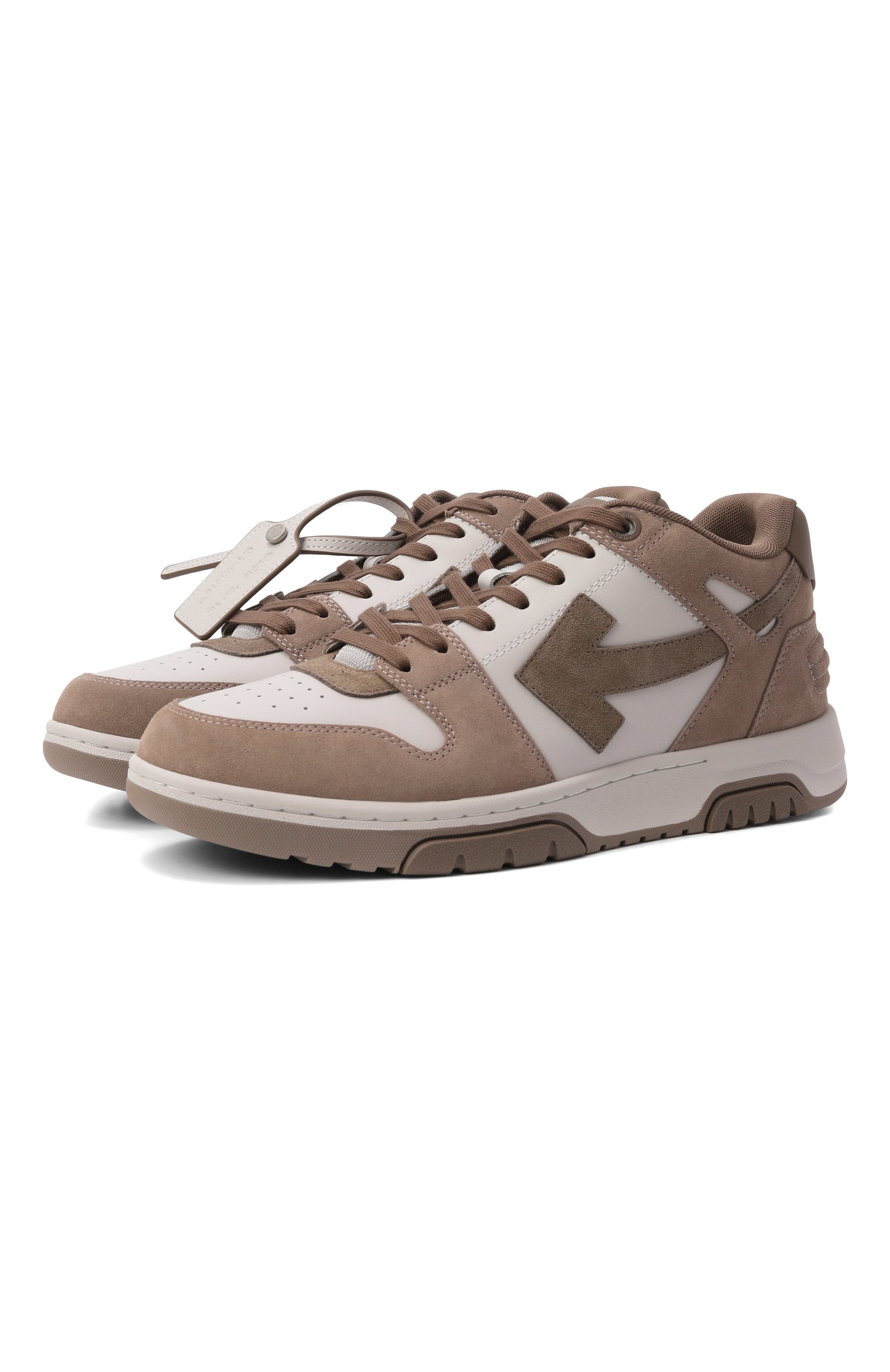 Комбинированные кеды out of office OFF-WHITE, арт. 0MIA189S26LEA005, фото 1