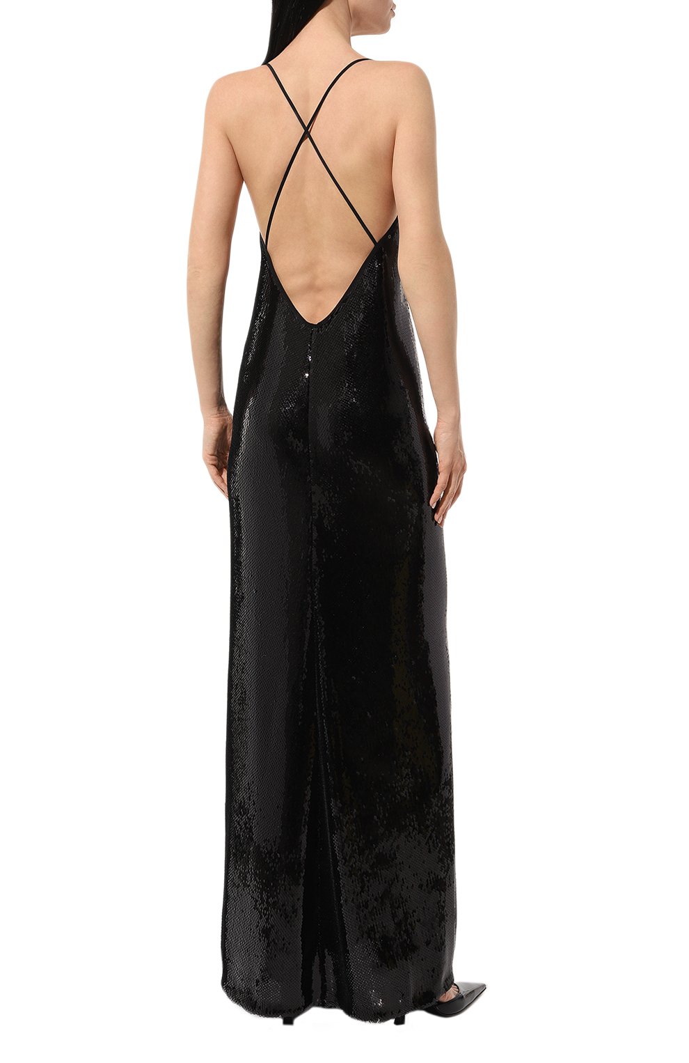 Платье с отделкой пайетками N21 черного цвета по цене 92400 руб., арт. H191/4728, фото 4 Платье с отделкой пайетками N21, арт. H191/4728, фото 4