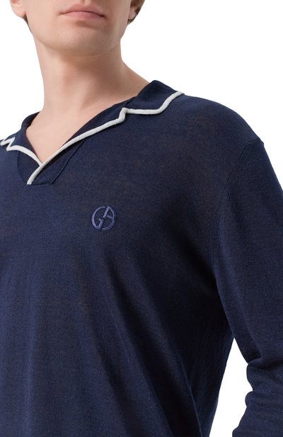 Поло изо льна и шелка GIORGIO ARMANI, арт. GM003140/AF24710, фото 5