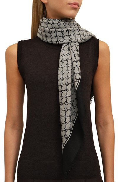 Шерстяная шаль GUCCI, арт. 777039/3GAMX, фото 2