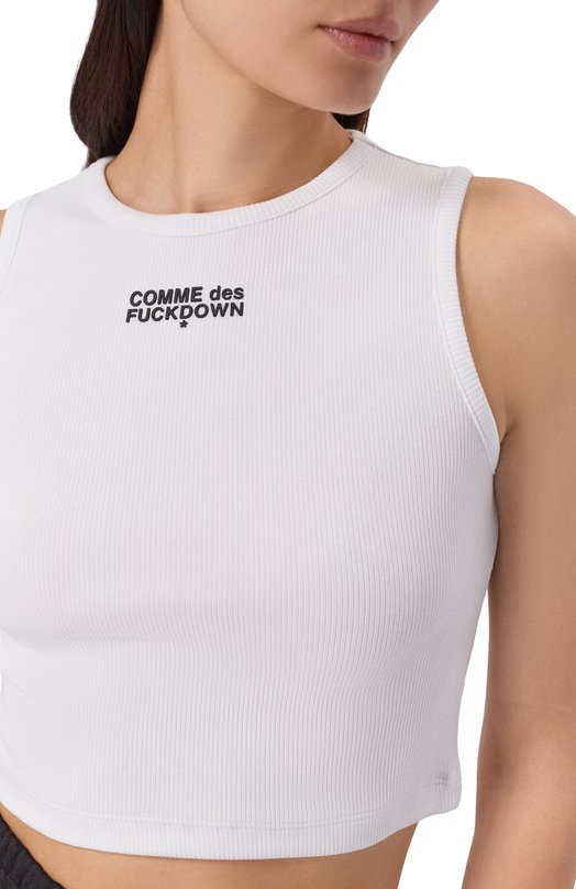 Хлопковая майка Comme des Fuckdown CFABW01600 Белый  CFABW01600 Фото 5