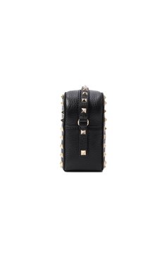 Женская сумка rockstud VALENTINO черного цвета, арт. 5W2B0809/VSF | Фото 4 (Размер: mini; Материал сплава: Проставлено; Материал: Натуральная кожа; Драгоценные камни: Проставлено; Ремень/цепочка: На ремешке)