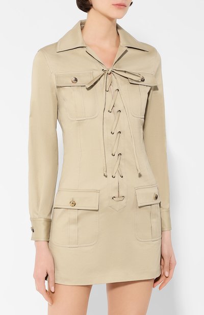 Хлопковое платье SAINT LAURENT, арт. 608459/Y3A41, фото 3