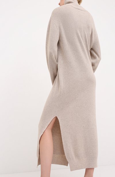 Платье-миди NANUSHKA бежевого цвета по цене 42550 руб., арт. CANAAN_BEIGE_RECYCLED CASHMERE KNIT, фото 4 Платье-миди NANUSHKA, арт. CANAAN_BEIGE_RECYCLED CASHMERE KNIT, фото 4