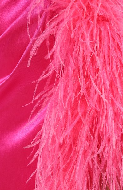 Атласное платье с отделкой перьями SASHA KIM, арт. УТ-00001287, фото 5