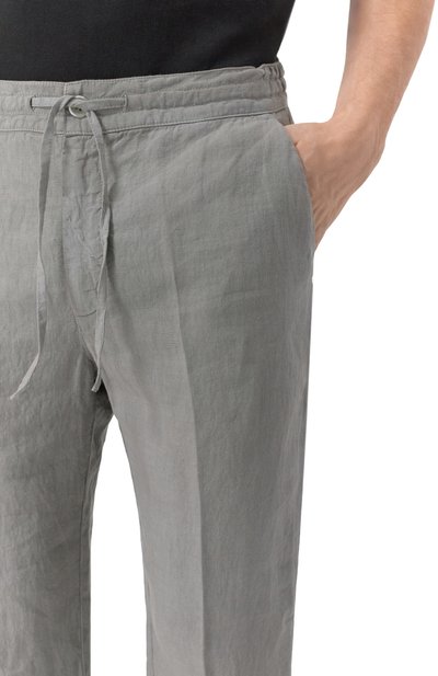 Льняные брюки 120% LINO серого цвета по цене 28800 руб., арт. 32ALIM299M/0253/000, фото 5 Льняные брюки 120% LINO, арт. 32ALIM299M/0253/000, фото 5