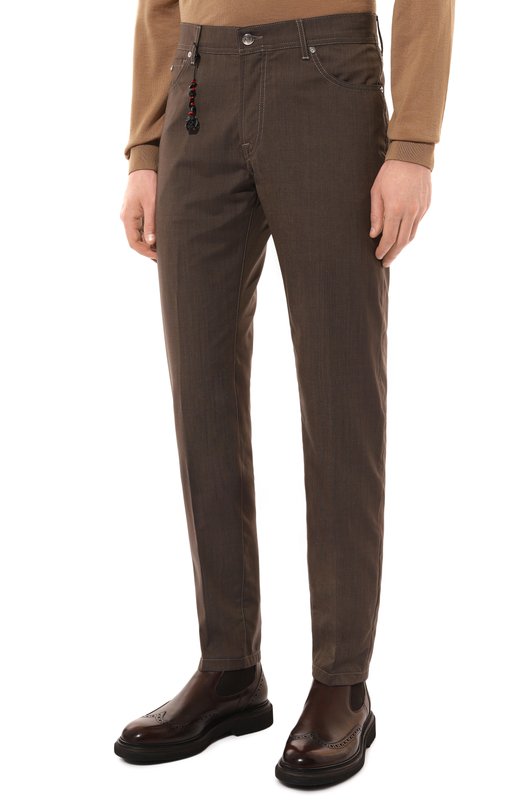 Шерстяные брюки Marco Pescarolo Коричневый, фото 3