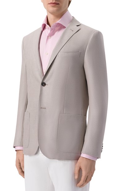 Пиджак из шелка и шерсти CORNELIANI светло-бежевого цвета по цене 129500 руб., арт. 27X002/2718288, фото 3 Пиджак из шелка и шерсти CORNELIANI, арт. 27X002/2718288, фото 3
