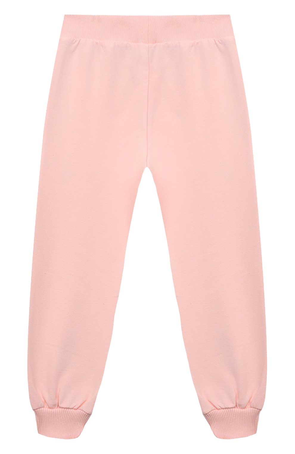 Хлопковые джоггеры MOSCHINO светло-розового цвета по цене 8710 руб., арт. HUP07P/LDA27/4-8, фото 2 Хлопковые джоггеры MOSCHINO, арт. HUP07P/LDA27/4-8, фото 2