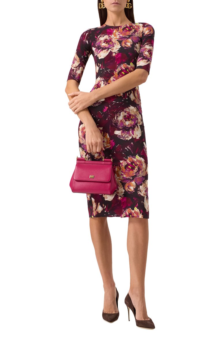 Женская сумка sicily small DOLCE & GABBANA фуксия цвета, арт. BB9003_BE9003_BI9003/A1001_1_ | Фото 7 (Материал: Натуральная кожа; Ремень/цепочка: На ремешке; Размер: small)