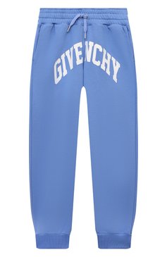 Детские хлопковые джоггеры GIVENCHY голубого цвета, арт. H30124/6A-12A | Фото 1 (Материал сплава: Проставлено; Нос: Не проставлено; Материал внешний: Хлопок; Мальчики Кросс-КТ: Джоггеры-одежда; Ростовка одежда: 12 лет | 152 см, 7 лет | 122 см, 9 лет | 134 см, 5 лет | 110 см)