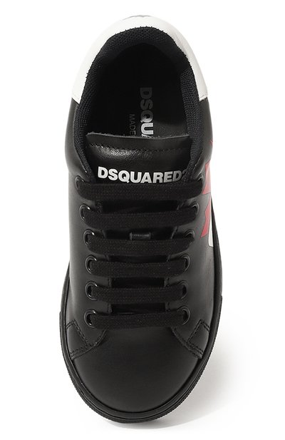 Кожаные кеды DSQUARED2 черного цвета по цене 26350 руб., арт. 75634/20-27, фото 4 Кожаные кеды DSQUARED2, арт. 75634/20-27, фото 4