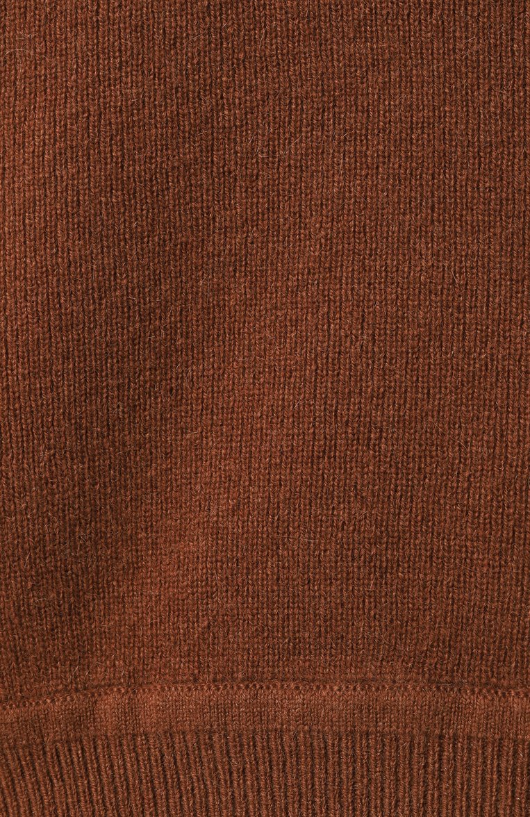Женский топ из кашемира EDOMO коричневого цвета, арт. T002004FW2324 | Фото 6 (Нос: Не проставлено; Материал внешний: Шерсть, Кашемир)