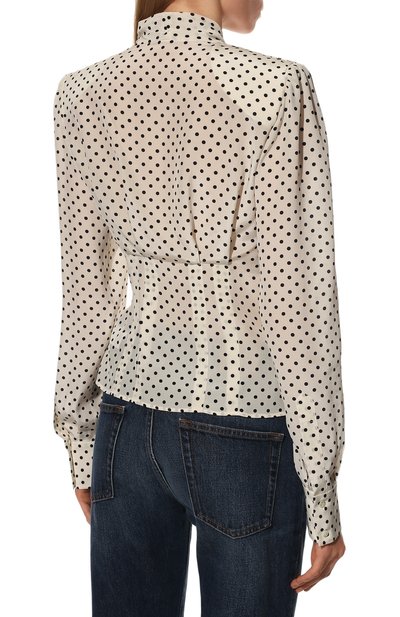 Шелковая блузка DOLCE & GABBANA молочного цвета по цене 105500 руб., арт. F5L52T/FS14L/0UTLET AW22-23, фото 4 Шелковая блузка DOLCE & GABBANA, арт. F5L52T/FS14L/0UTLET AW22-23, фото 4