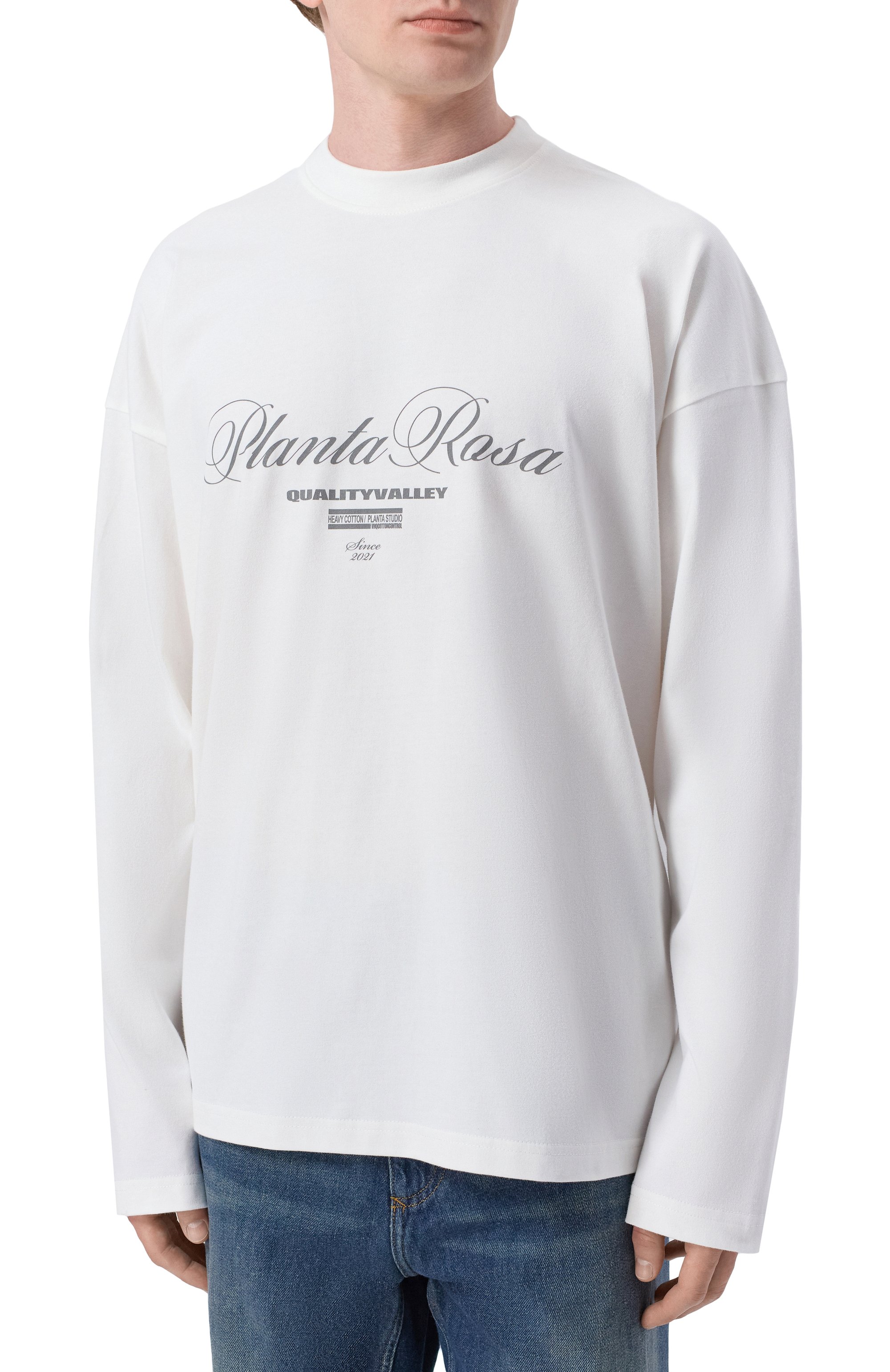 Хлопковый лонгслив PLANTA ROSA белого цвета по цене 14500 руб., арт. PR/L01.1/QUALITY-BOLD/220VELVET, фото 4 Хлопковый лонгслив PLANTA ROSA, арт. PR/L01.1/QUALITY-BOLD/220VELVET, фото 4