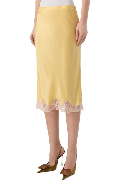 Атласная юбка SAINT LAURENT, арт. 851414/Y7G27, фото 3