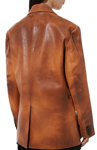 Кожаный жакет GIUSEPPE DI MORABITO коричневого цвета по цене 185000 руб., арт. 03PFJA103P 03339, фото 4 Кожаный жакет GIUSEPPE DI MORABITO, арт. 03PFJA103P 03339, фото 4