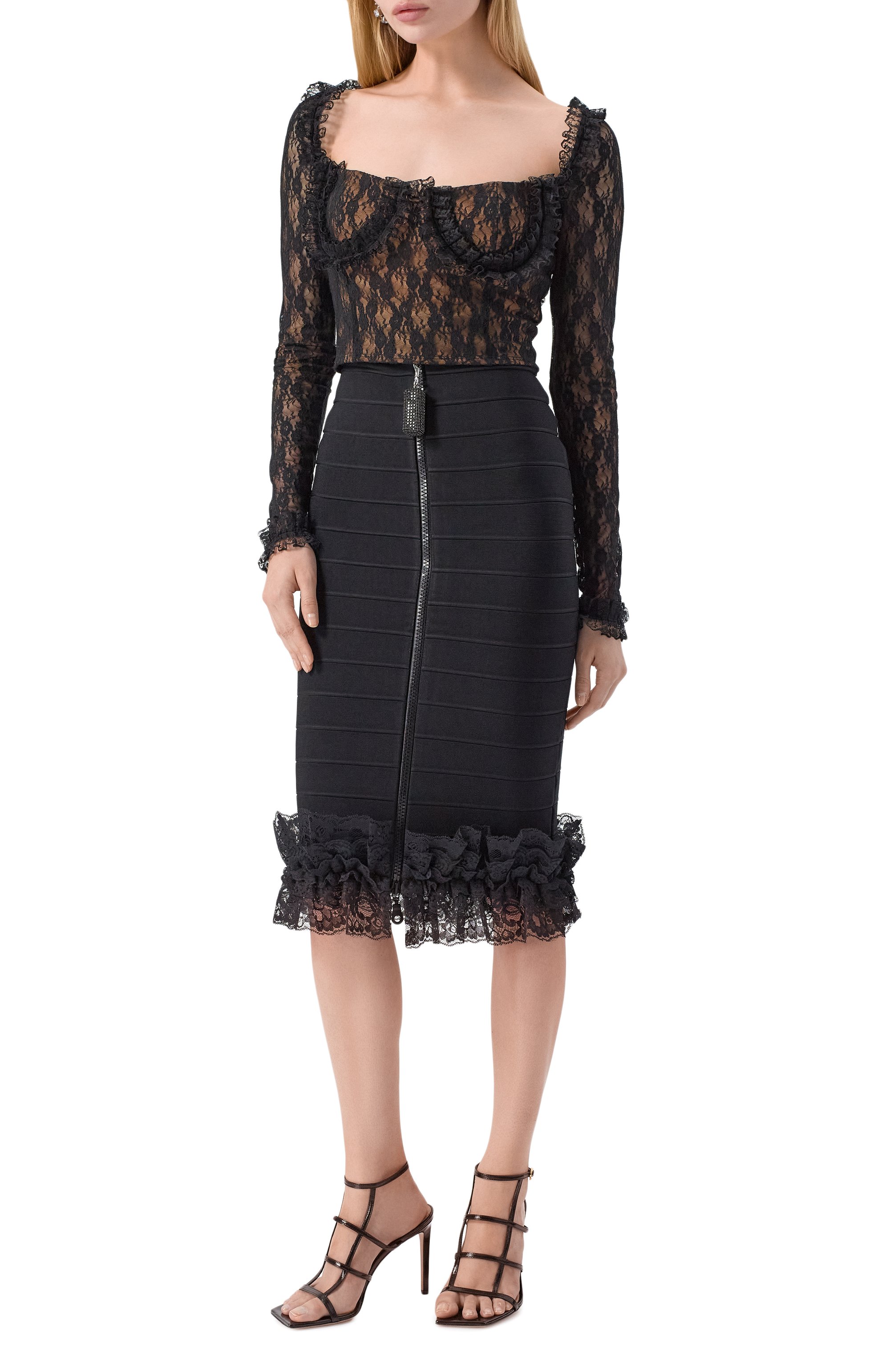 Юбка из вискозы SELF-PORTRAIT, арт. SS25CK003MSKB, фото 2