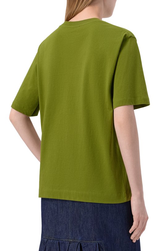 Хлопковая футболка Dries Van Noten 131100/3600 Зелёный  131100/3600 Фото 4