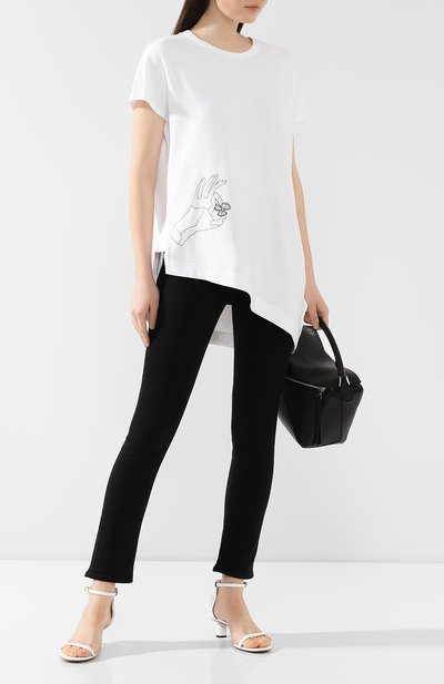 Хлопковая футболка YOHJI YAMAMOTO белого цвета по цене 25850 руб., арт. YJ-T22-678, фото 2 Хлопковая футболка YOHJI YAMAMOTO, арт. YJ-T22-678, фото 2